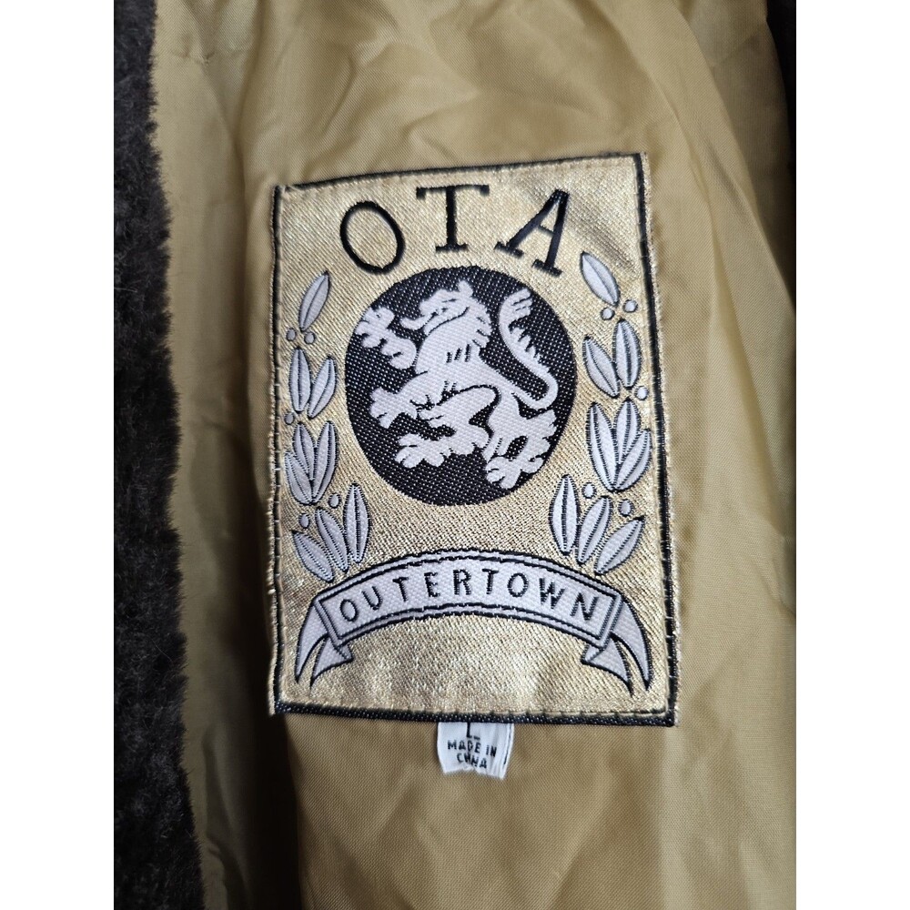 Vintage OTA Outertown Leather Penny Lane Coat Y2K 70s Style Retro Disco Mod Glam - Picture 3 of 4